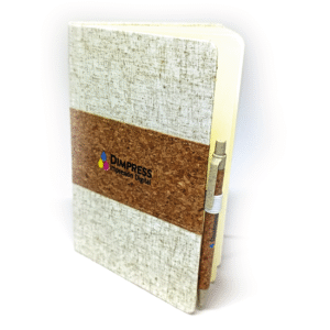 Cuaderno de lino y corcho personalizado